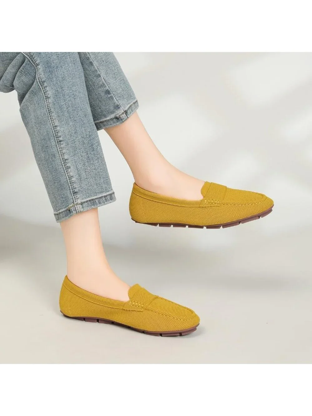 🆕Women's Ginjer Lightweight Knitted Loafers Casual Flat Shoes Comfortable